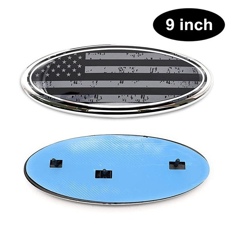2pcs 9inch  for ford  F150 US Flag Front Grille Tailgate Emblem Oval Badge Decals