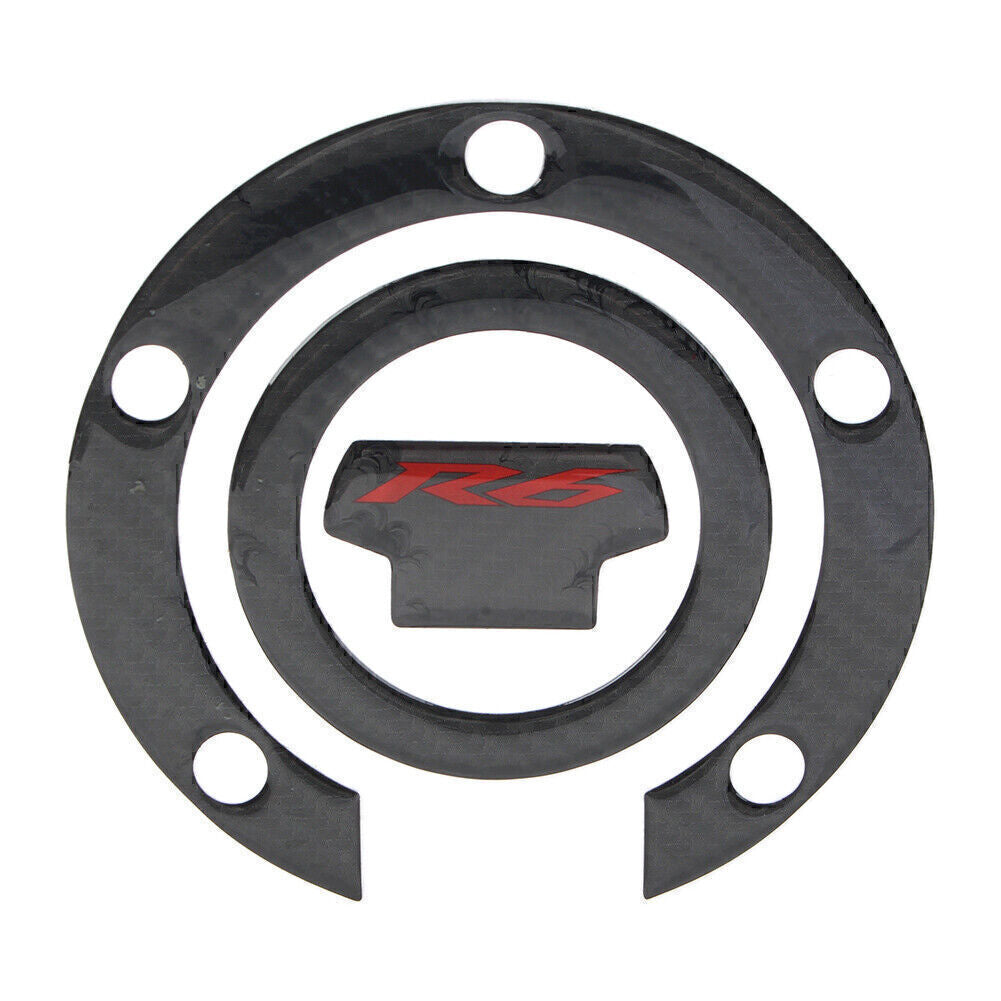 for Yamaha YZF R6 2006-2017 Fuel Cap Cover Gel Protector Pad Carbon Fiber Look