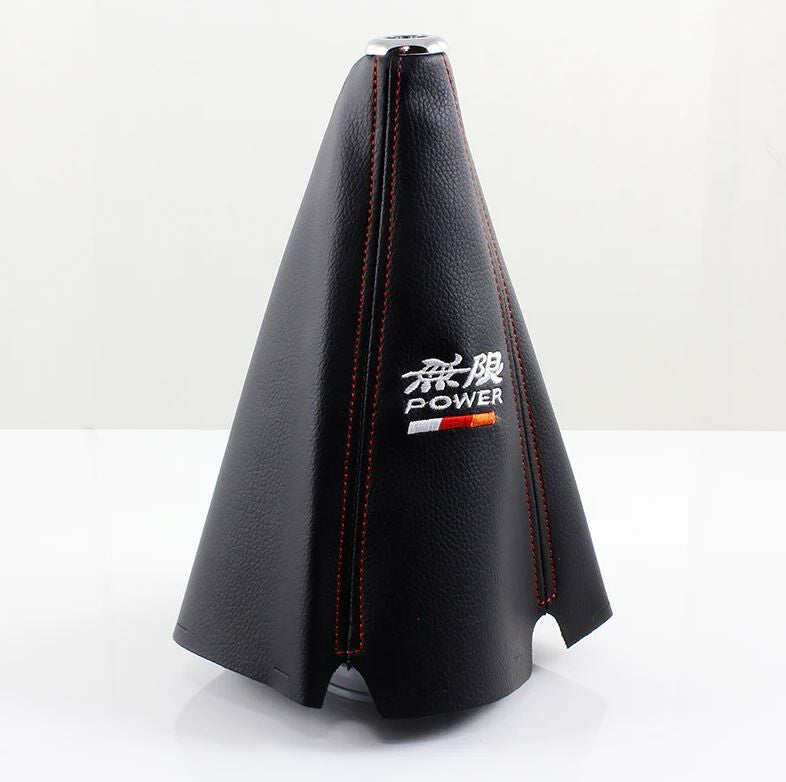 Car Gear Shift Knob Boot Racing Gearshift Protector Cover (Mugen, Black & Red, for Subaru )