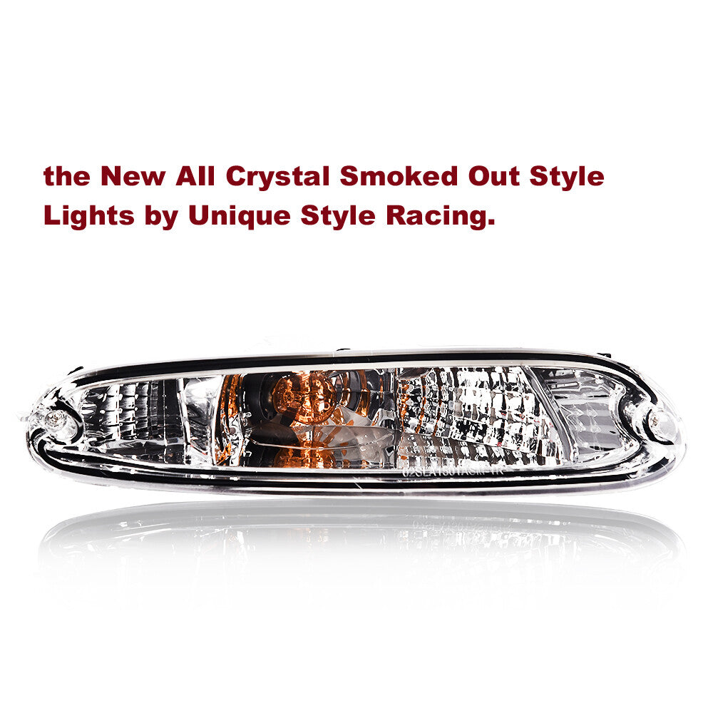 Suitable for 1990-1997 MX-5 Miata, transparent lens front bumper signal lights (pair with bulbs)