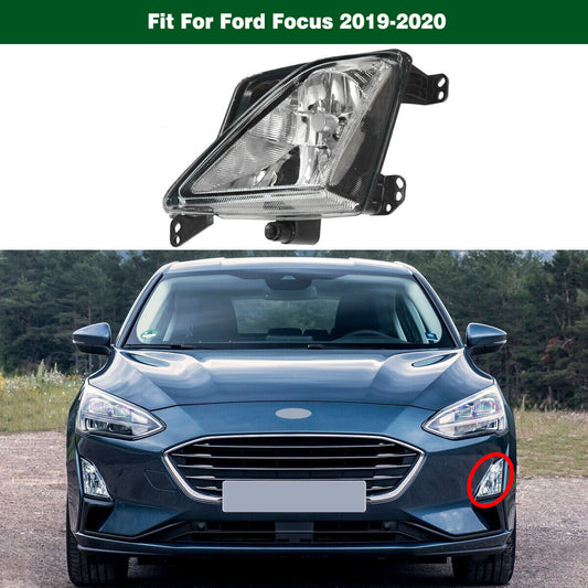 Left Clear Lens Front Bumper Fog Light Lamp W/ Bulb Fit for Ford Focus 2019-2020