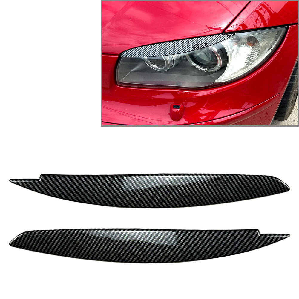 Front Headlight Eyelids Eyebrows Trim Fit for BMW 1 Series E81 E82 E87 E88 2008-13