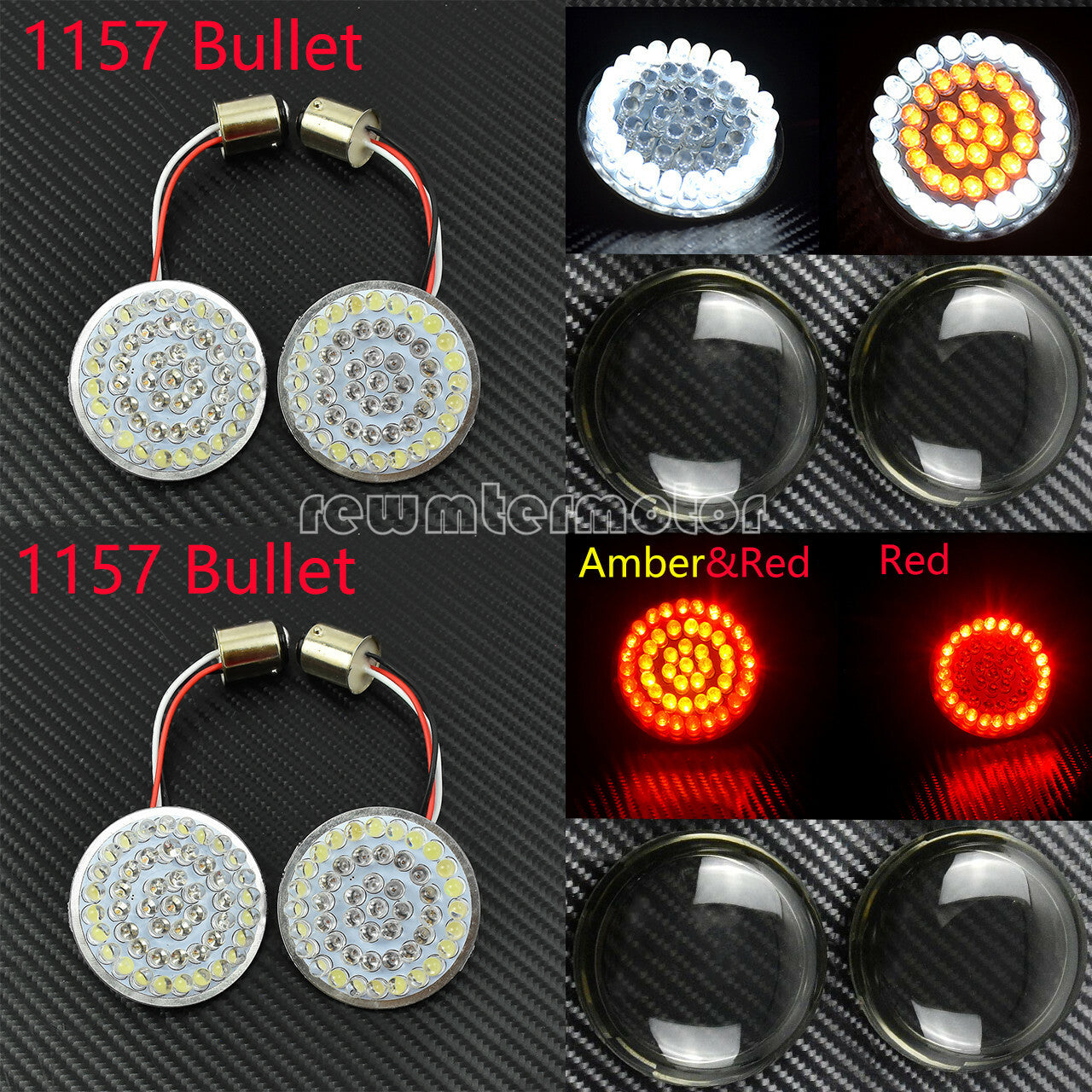 Front Rear 1157 Turn Signal LED Light Fit For Softail Dyna Sportster Touring