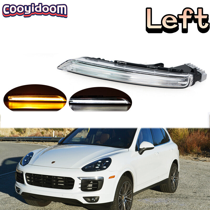 Left-side daytime running light, driving fog light, and headlights for Porsche for Cayenne 2015-2017.