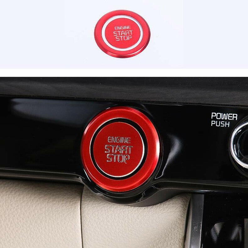 for Kia Carnival 2022-2023 Red Alu. Start Stop Button Ignition Switch Cover Trim