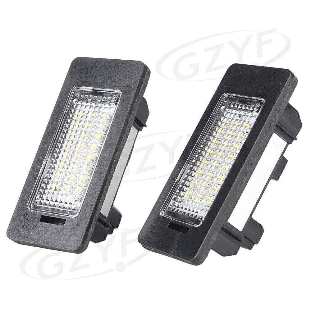 2-Pack Car LED License Plate Label Lights, Transparent, Suitable for BMW E82, E90, F10, F25, White
