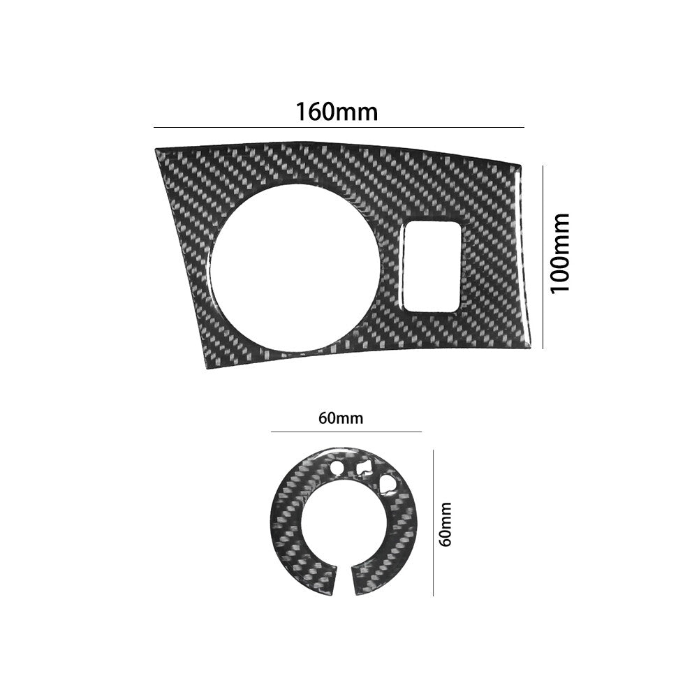 2x Carbon Fiber Interior Dim Light Control Cover Trim for Ford Fiesta 2011-2015