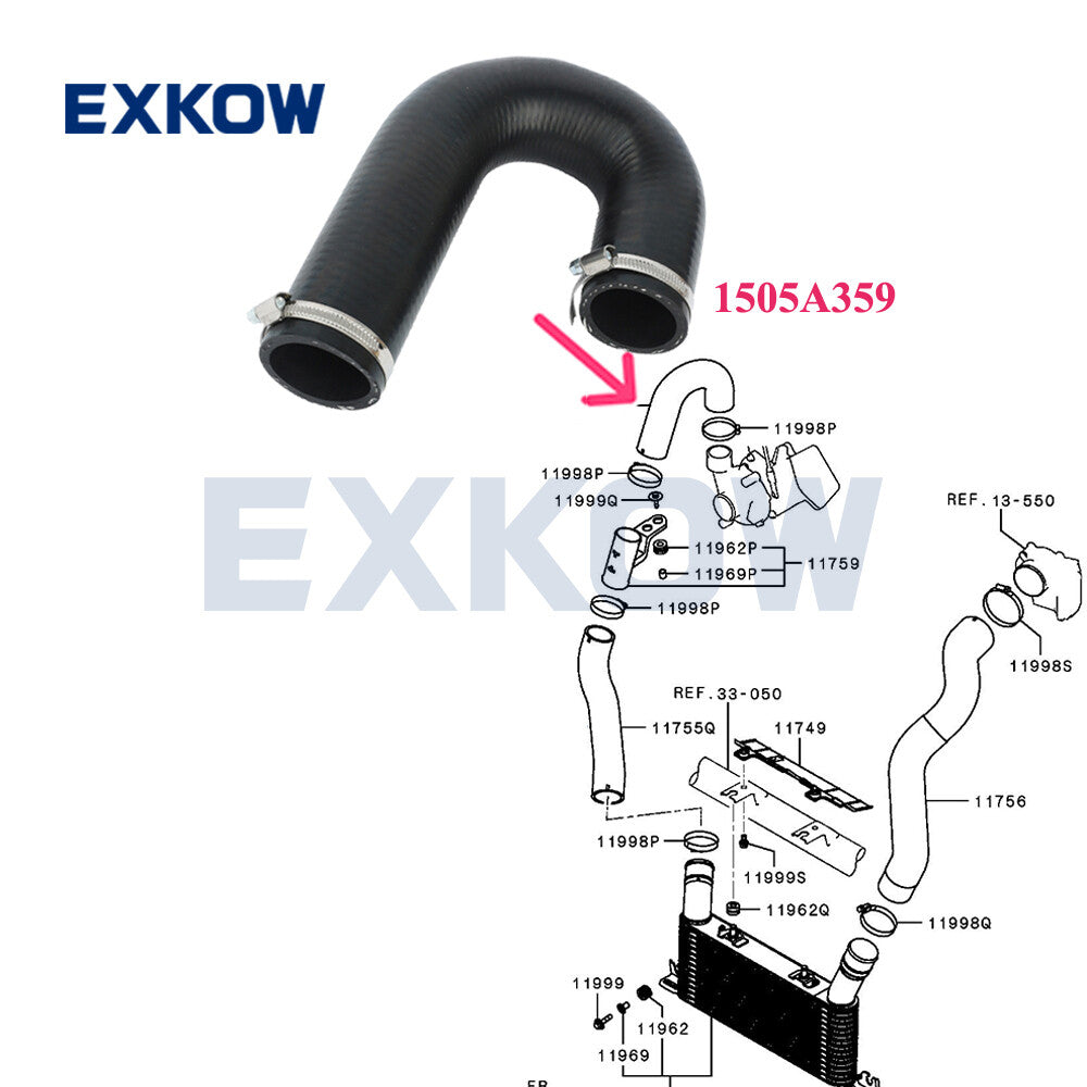Intercooler Intake Air Hose for Mitsubishi Pajero V88 V98 3.2 2006- 1505A359
