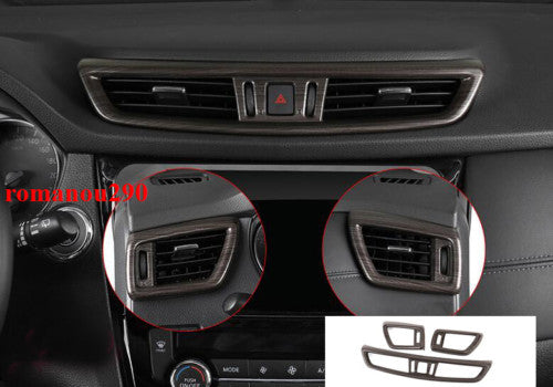 3P for Nissan Rogue 2017-2020 Wood Grain ABS Front Air Vent Outlet Cover Trim