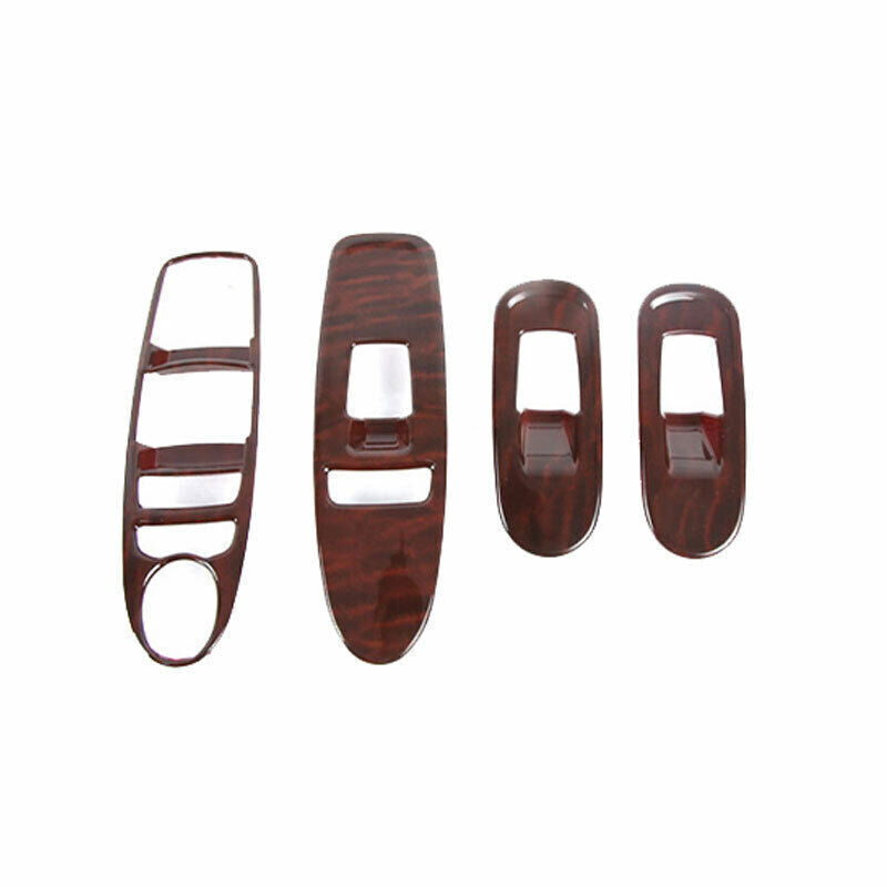 Glass Window Lifting Lock Panel Trim for Nissan Armada Y62 17-20 Red Wood Grain