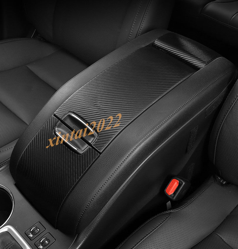 3P Carbon Fiber Leather Armrest Box Sticker Trim for Toyota Highlander 2014-2019