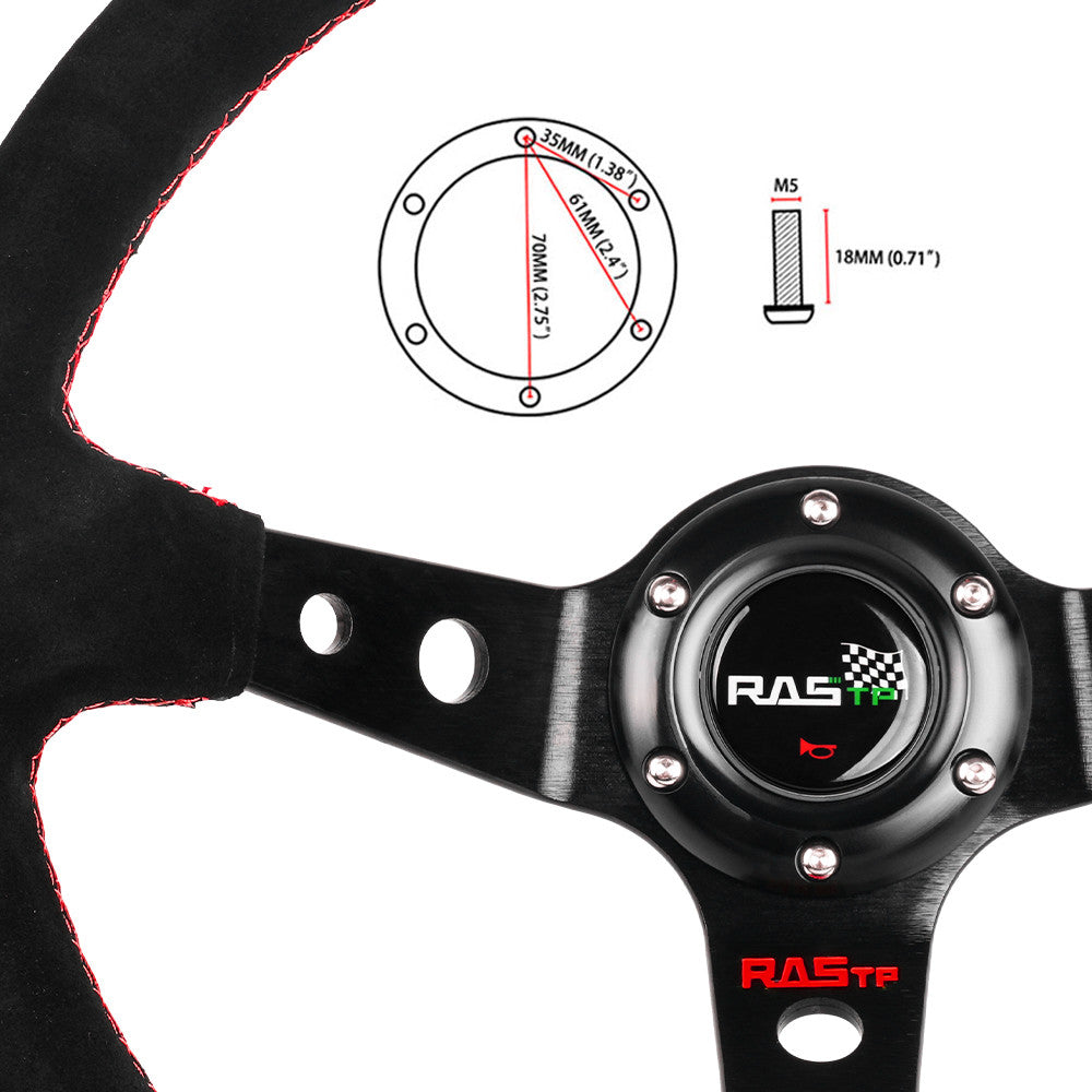 14In Red Steering Wheel + Black Quick Release + 131H Hub Adapter for Honda for CR-V