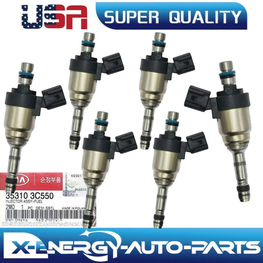 6PCS Fuel Injectors For 2014-18 for Kia Cadenza Sorento Sedona 3.3L 35310-3C550 New
