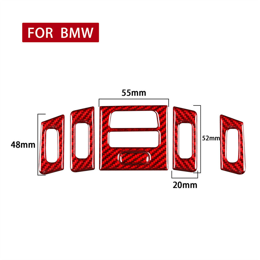 5¡Á Red Carbon Fiber Air Vent Outlet Cover for BMW 3 Series E90 E92 E93 2005-2012