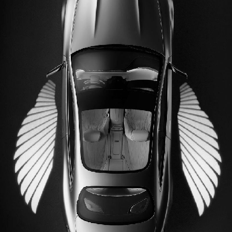 2PCS Rearview Mirror Side LED Angel Wing Light Welcome Lamp Shadow Projector NEW
