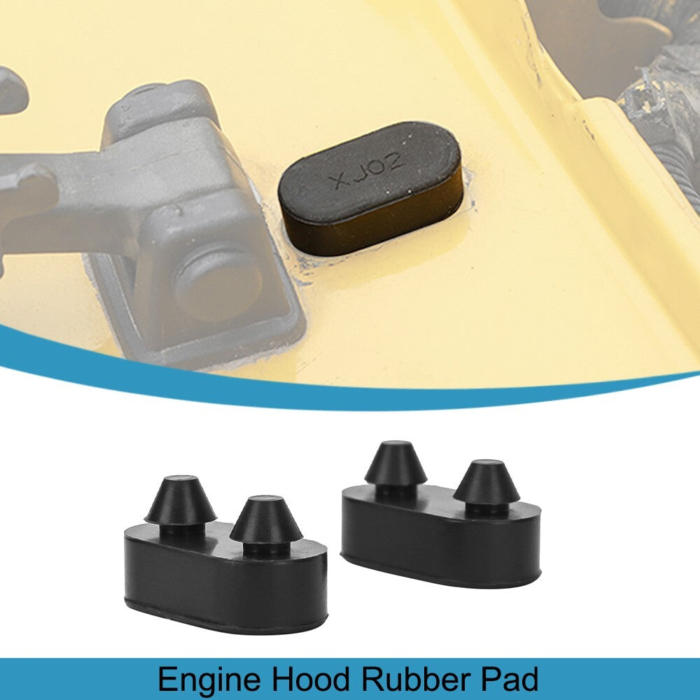 2PCS Black Engine Hood Rubber Pad Cushion Cover for Jeep for Wrangler TJ 1997-2006