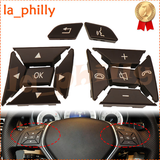 LHRH Steering Wheel Control Switch Cover Brown for Mercedes for Benz C Class W204