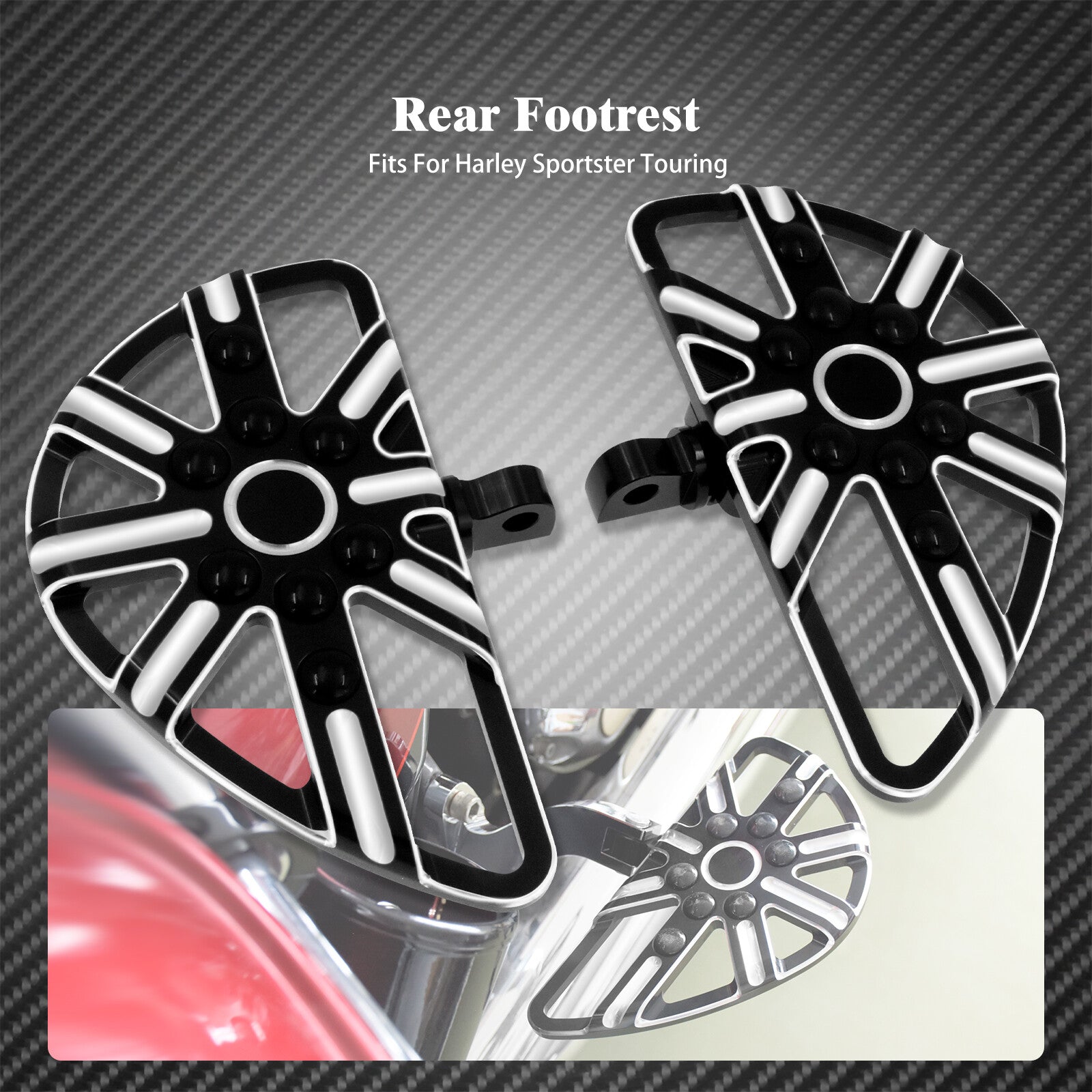 CNC Hollow Passenger Foot Peg Footrest Fit for Harley Touring Softail Dyna 2022