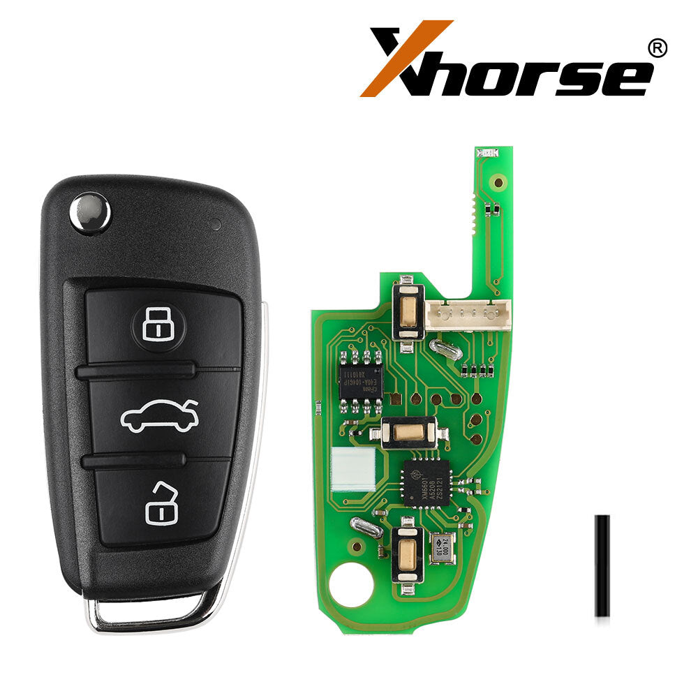 5Pcs XKA600EN Wire Remote Key for Audi A6L Q7 Flip 3 buttons Silicagel HK