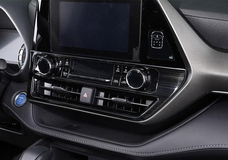 for Toyota Highlander 20-22 Black Titanium Console AC Button Control Frame Trim