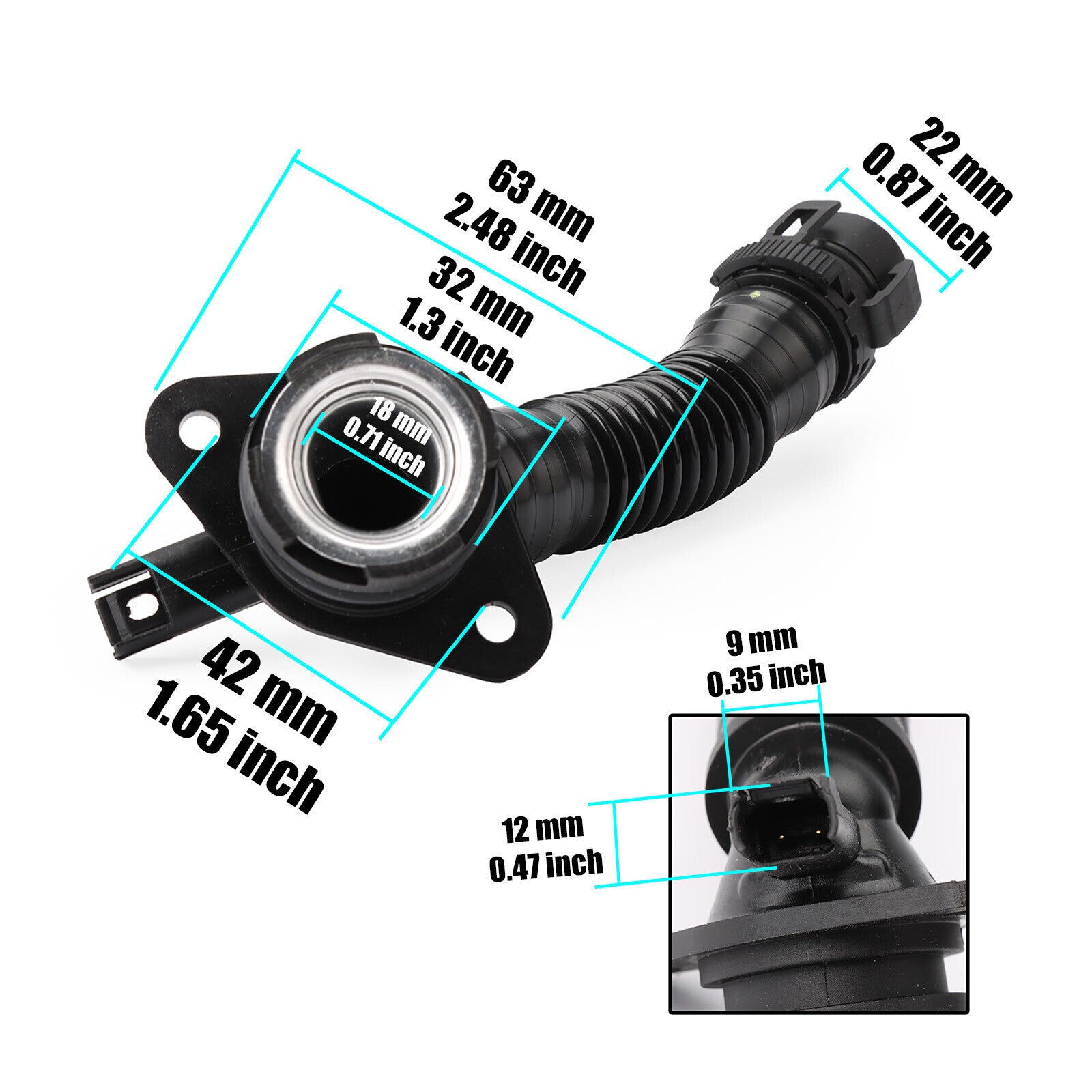 1PC Crankcase Vent Hose From Valve Cover 11127584128 for BMW N55 640i 535i New