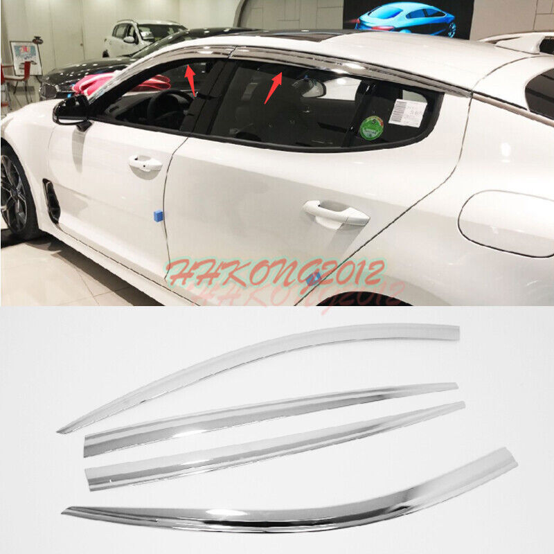 for Kia Stinger 2018-23 silver Window Wind Visors Sun Rain Guard Vent Deflectors