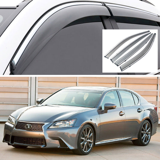 4X Window Deflector Visors Rain Guards Vent Shade for 2013-20 for Lexus GS 350 200t