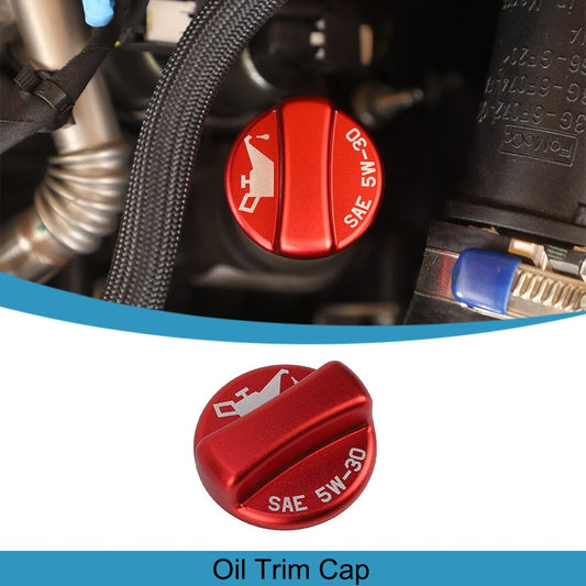 Red Aluminum Alloy Oil Trim Cap Cover for Ford Bronco/Bronco Sport 2021-2023