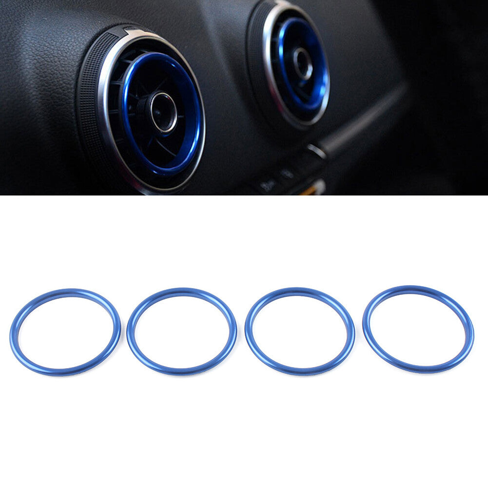for Audi A1 S1 8X 2010-2018 Air Condition Vent Outlet Inner Ring Trim Blue 4 Pcs