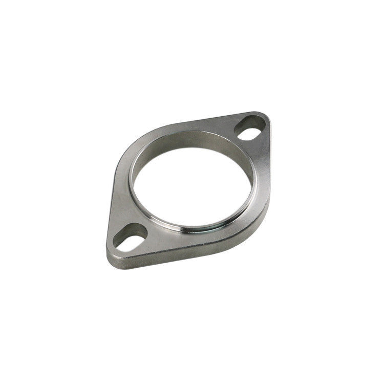 2 Exhaust Flange Pipe Header Slotted 2-Bolt Hole Universal Stainless Steel Fit