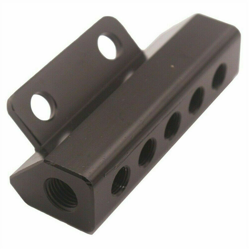 5 Port Car Vacuum Block Intake Manifold Kit Fuel Gas Wastegate Turbo Boost Black