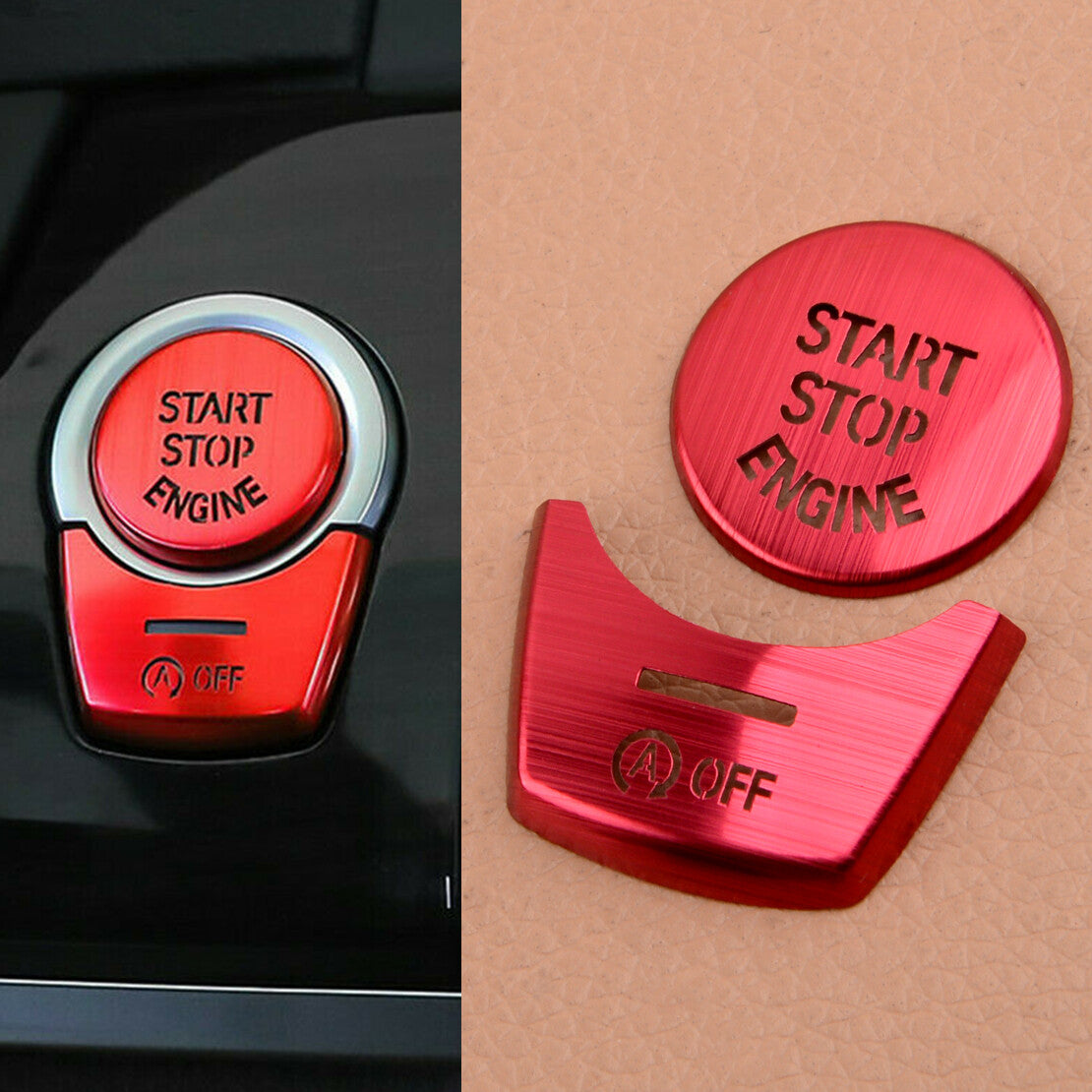 Engine Start Stop & Off Push Button Cover Trim Decor Kit Fit for BMW F10 F11 F06