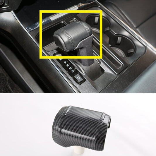 Carbon Fiber Console Gear Shift Knob Cover Trim for Ford F150 F-150 2021-2023