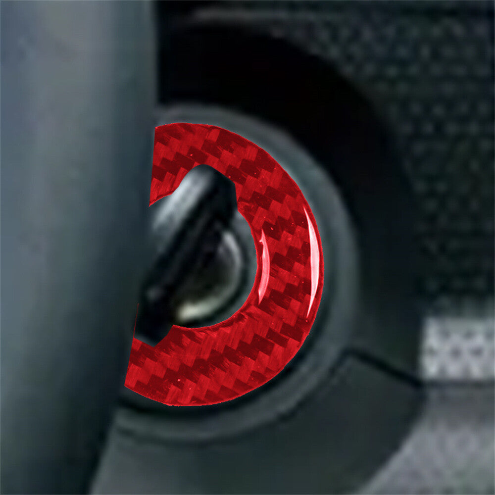 Red Carbon Fiber Ignition Switch Button Ring Cover For Toyot@ FJ Cruiser 2007-21