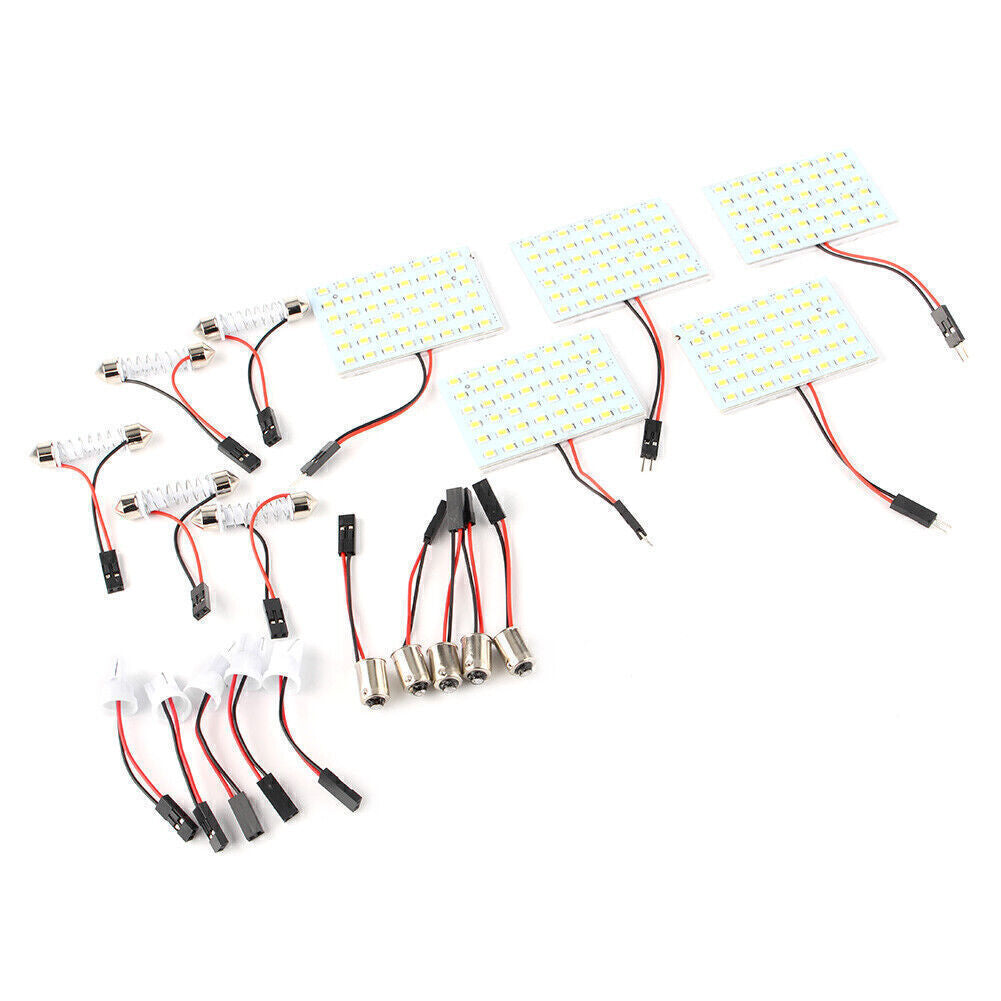 5PCS Car Festoon T10 BA9S White SMD LED Panel Interior Dome Map Light Bulb Lamp