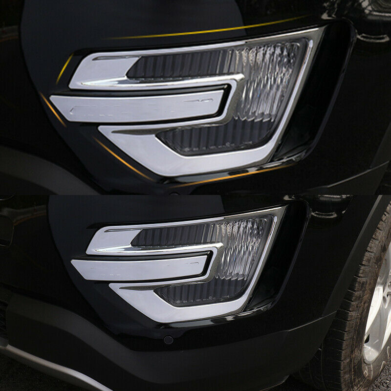 for Ford Explorer 2016-2019 ABS Chrome Front Fog Light Lamp Cover Moulding Trim