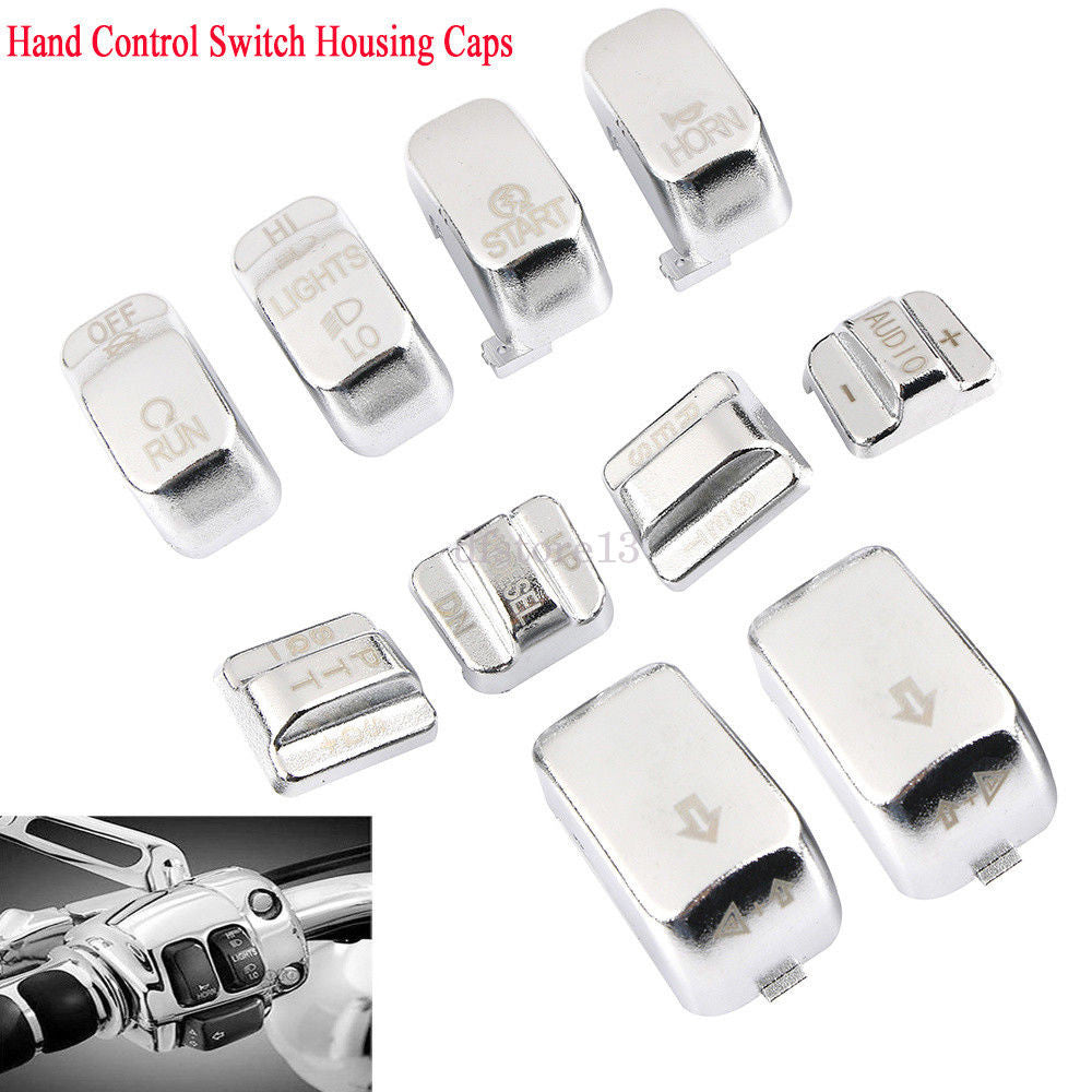 10-Piece Chrome-Plated Manual Switch Housing Cover for 96-13 for Harley Davidson Touring