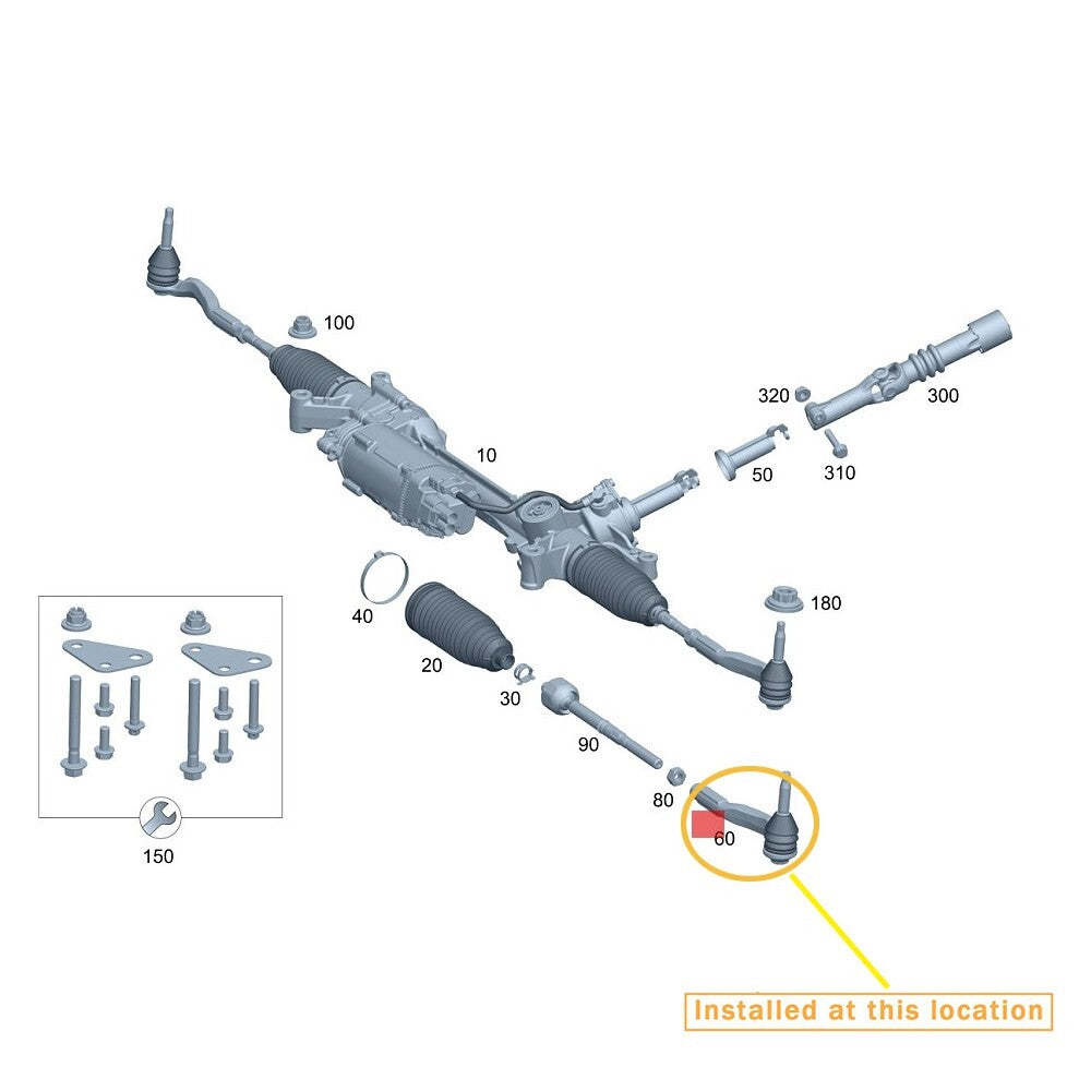 Suitable for Mercedes-Benz CE GLC AMG 43 Outer Tie Stick Ball Joint (L) Equipment Manufacturer: 2054600005
