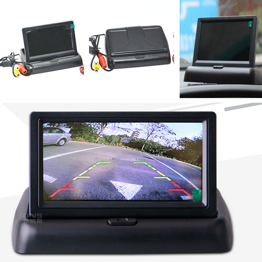 Car 4.3 Color Foldable Digital LCD Display Screen Rearview Parking Monitor