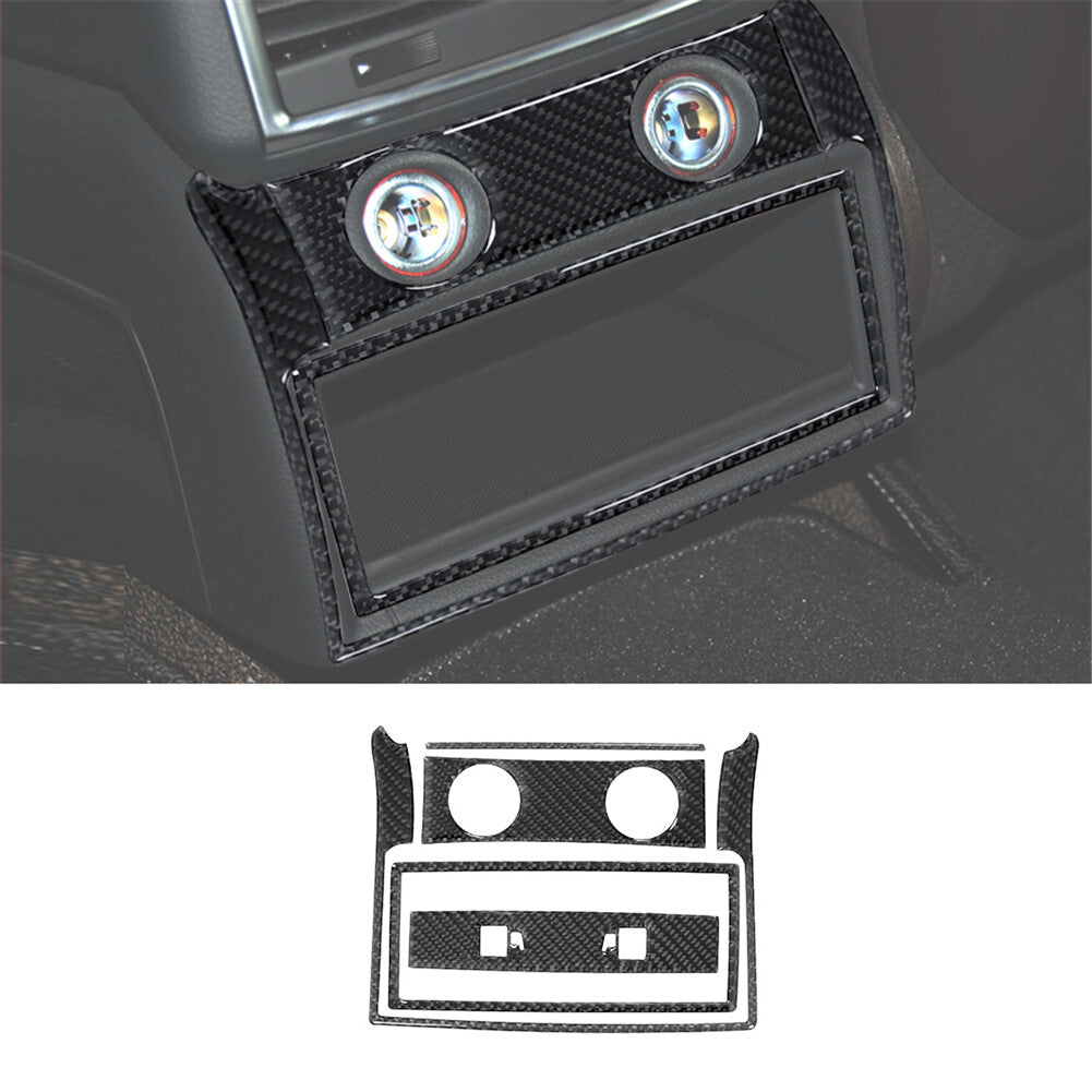 5Pcs Carbon Fiber Rear Control Frame Panel Cover Trim for Audi Q7 2007-2015