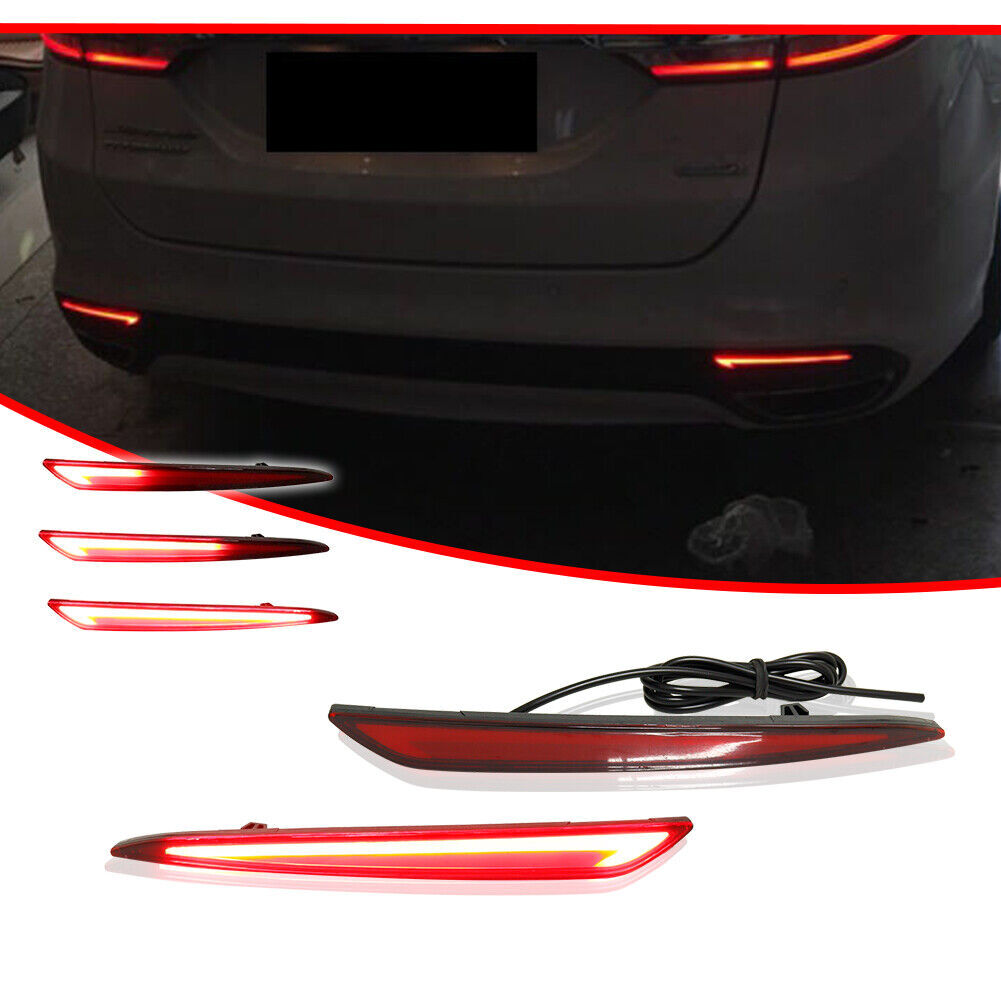 LED Rear Bumper Reflector Brake Tail Light Lamps For 13~18 for Ford Fusion Mondeo