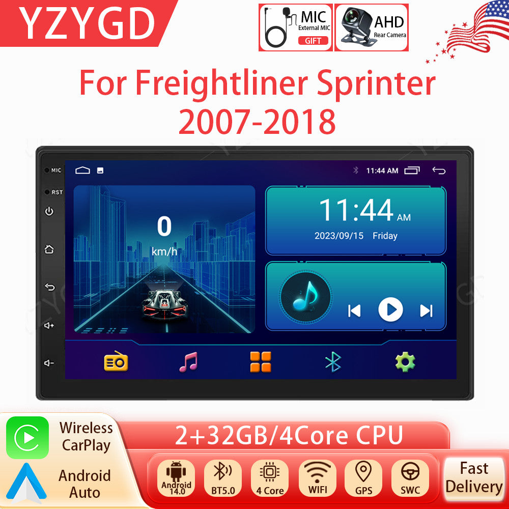 Android CarPlay Car Radio for Freightliner Sprinter 2007-2018 Stereo GPS Screen