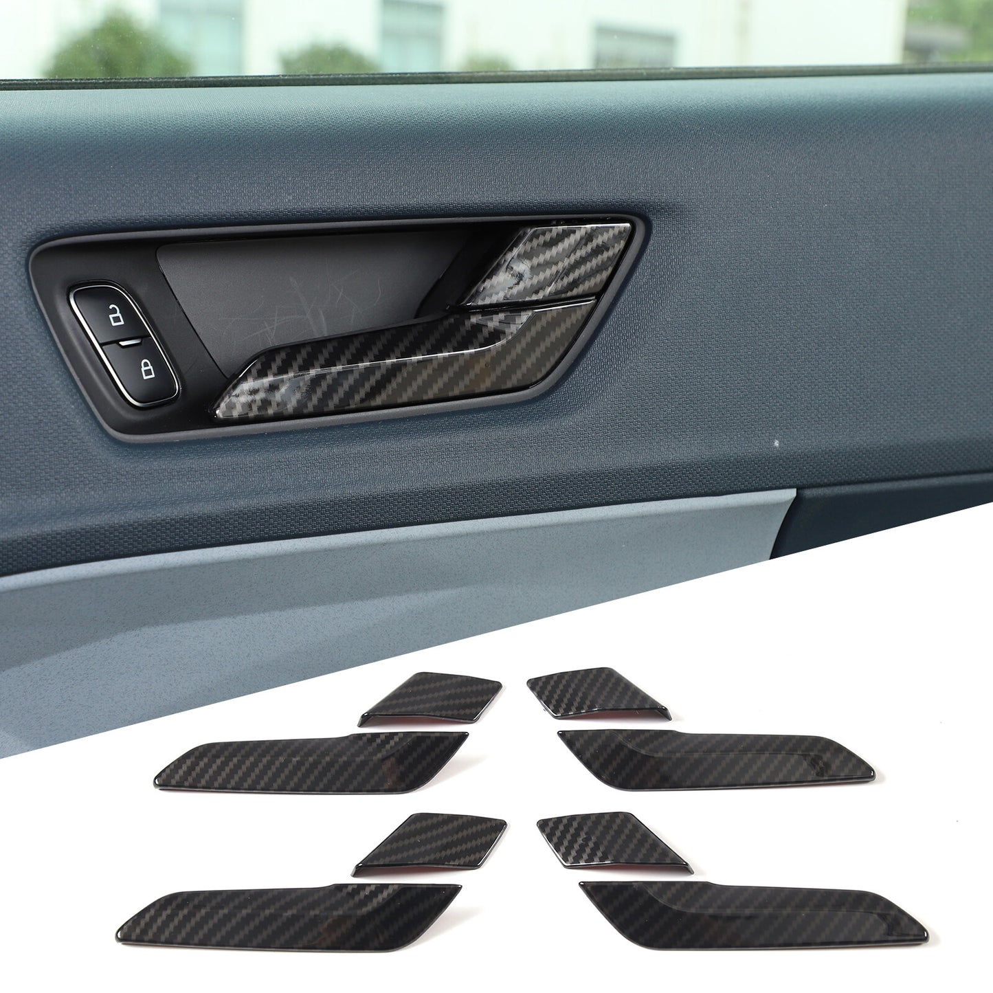 Carbon fiber glass lifter button protective cover suitable for Jaguar F model 2013-24