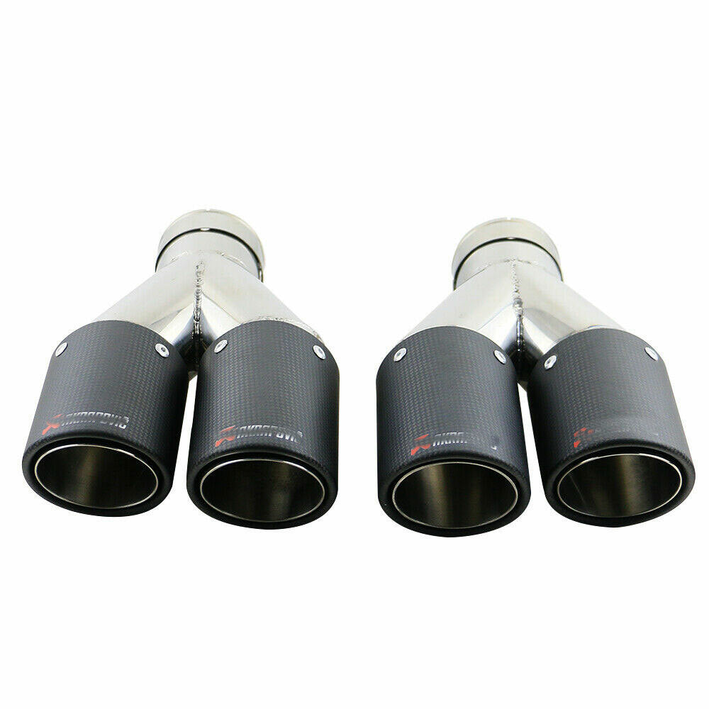 ID:2.5 63mm OD:3 76mm Carbon Fiber Exhaust Tip Dual Tips Matte Black New