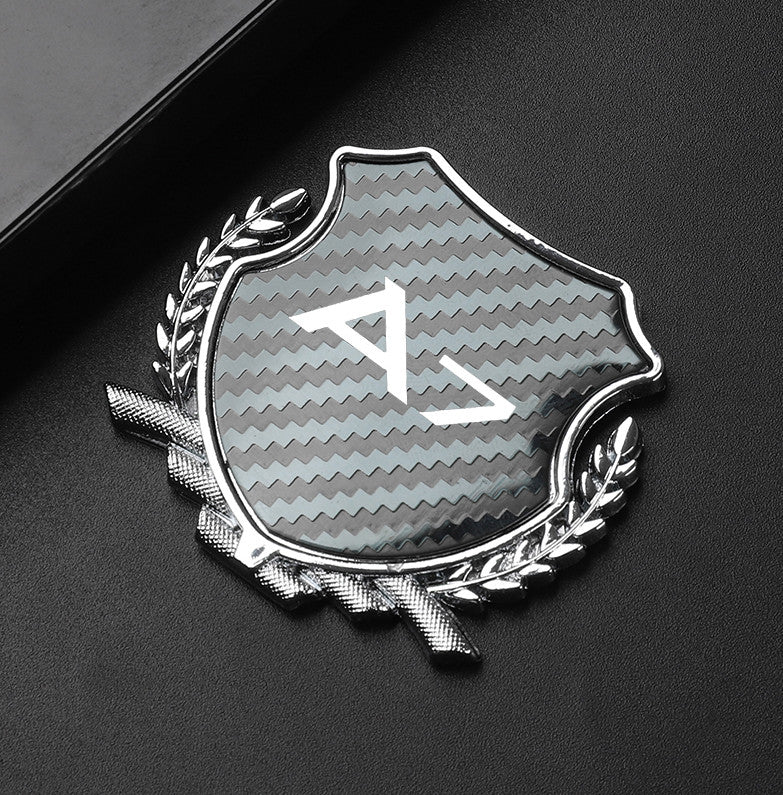 Metal stickers, badges, and decals for Audi for A5 side fenders - Black - 2-piece set