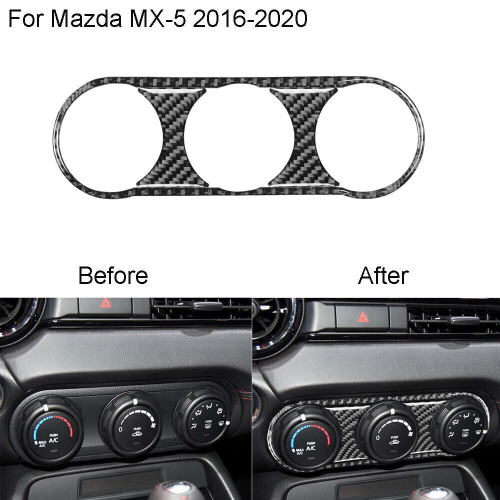 for Mazda MX-5 2016-2020 Carbon Fiber Interior AC Switch Button Panel Cover Trim