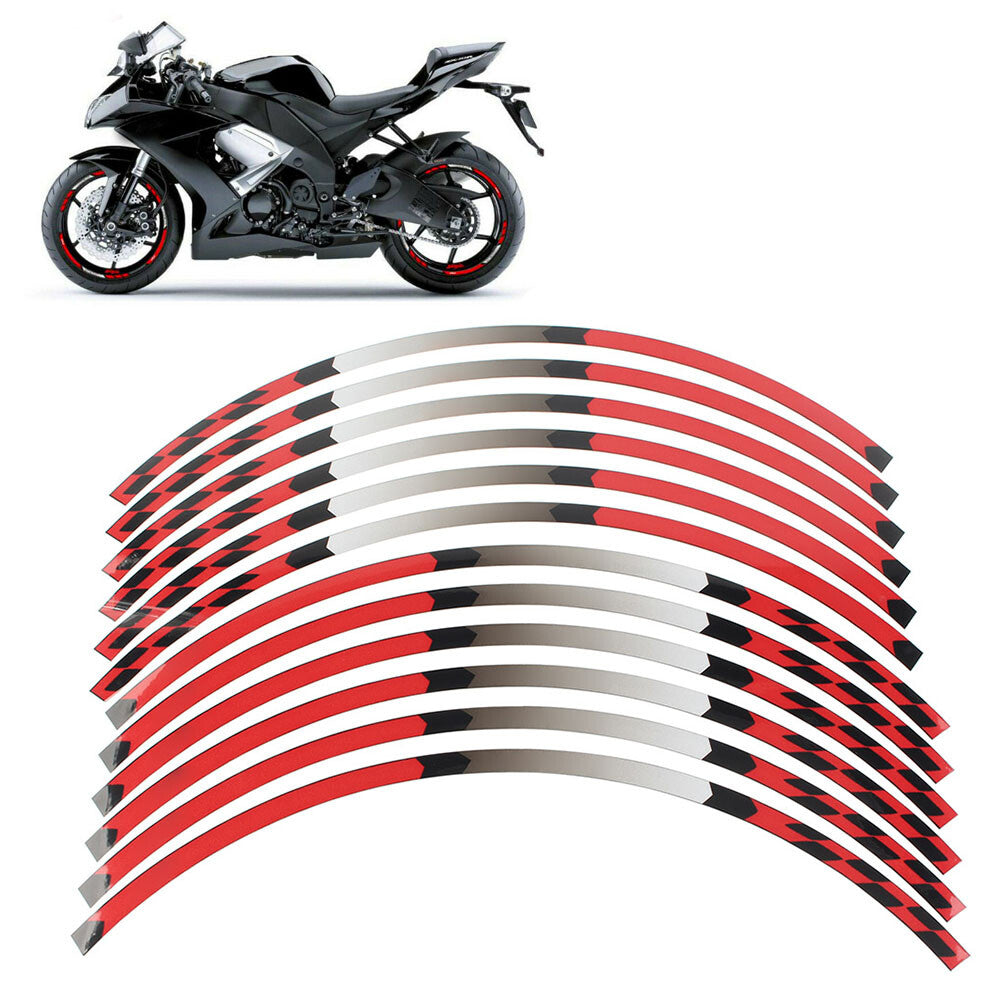 for Kawasaki 1000/R/SX 250/R 300/600R/400/500/R 17 Red Rim Wheel Decals