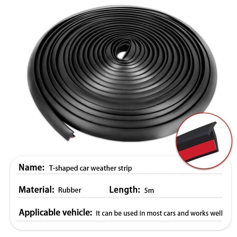 16.5ft T-Shape Rubber for Ford Car Seal Weather Strips Door Edge Moulding Trim