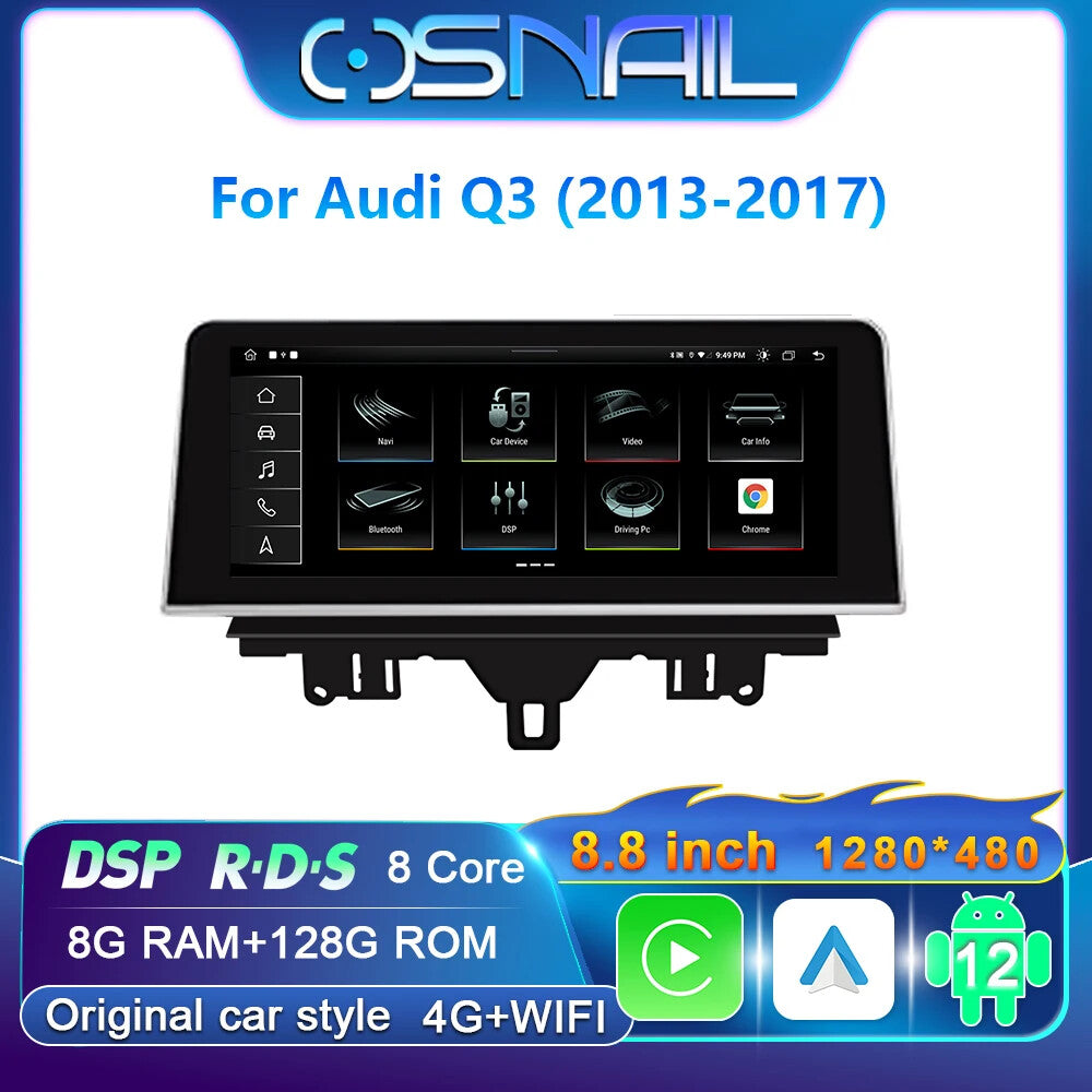 for Audi Q3 Screen Multimedia Video Player GPS Navi Stereo Android Car AutoRadio