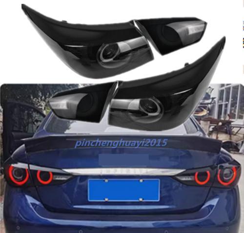 Pair of left and right LED taillight assemblies for INFINITI Q50 2018 - 23 smoke black